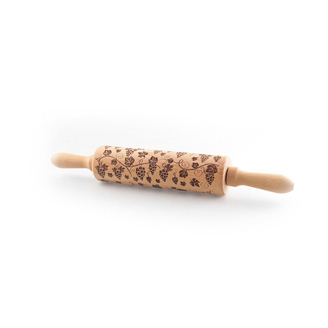 Rouleau à pâtisserie gravé en hêtre Rouleau à pâtisserie gravé en hêtre