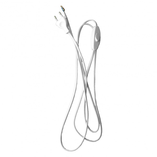 Fil électrique + interrupteur + prise - blanc Fil électrique + interrupteur + prise - blanc