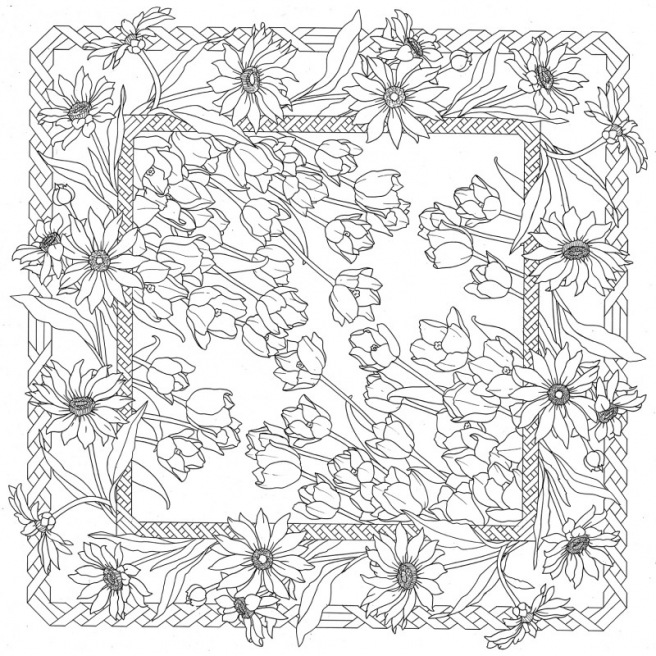 Dessins foulard - 90 x 90 cm Dessins foulard - 90 x 90 cm
