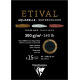 Etival Noir - Block glued 1 side - 15 sheets - 300g double grain