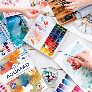 Goldline Aquapad bloc collé - 300g - Clairefontaine Goldline Aquapad bloc collé - 300g - Clairefontaine