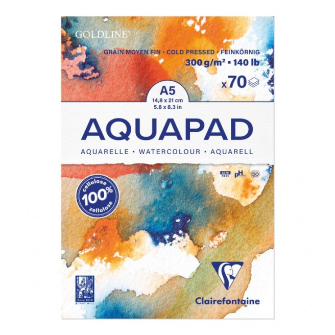Goldline Aquapad bloc collé - 300g - Clairefontaine