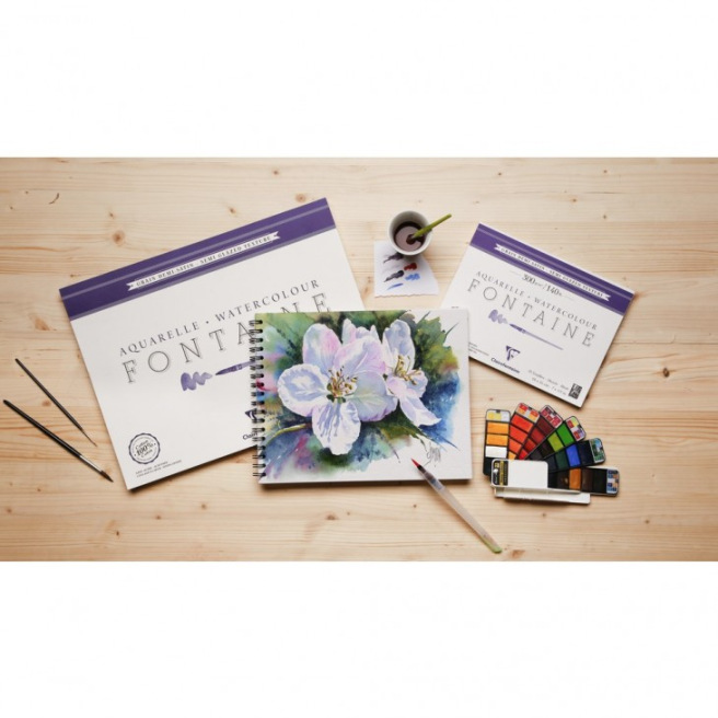 Aquarelle Fontaine Grain demi-satiné - 300 gr Aquarelle Fontaine Grain demi-satiné - 300 gr