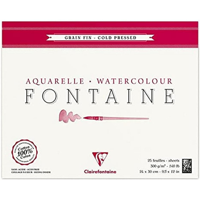 Fontaine bloc collé - Aquarelle - Clairefontaine
