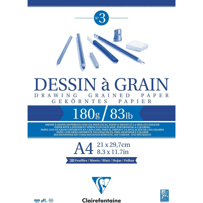 Dessin à Grain bloc collé 30 feuilles - Clairefontaine