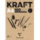 Kraft bloc collé 100F - 90g - Clairefontaine