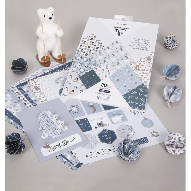 Papier créatif imprimé A4 - Bloc de 20 f. - Clairefontaine Papier créatif imprimé A4 - Bloc de 20 f. - Clairefontaine