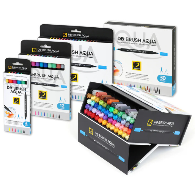 DB Brush Aqua aquarelpen - Dalbe doos DB Brush Aqua aquarelpen - Dalbe doos