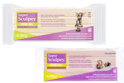 Pasta Modellabile Super Living Doll Clay Sculpey - 1 Libbra, Colore Pelle Chiara - Foto 6